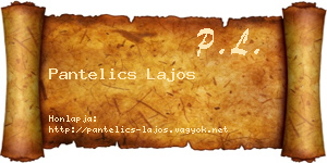 Pantelics Lajos névjegykártya
